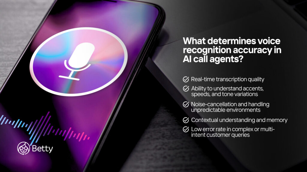 Photo of voice recognition technology analyzing speech for accurate AI call agent responses