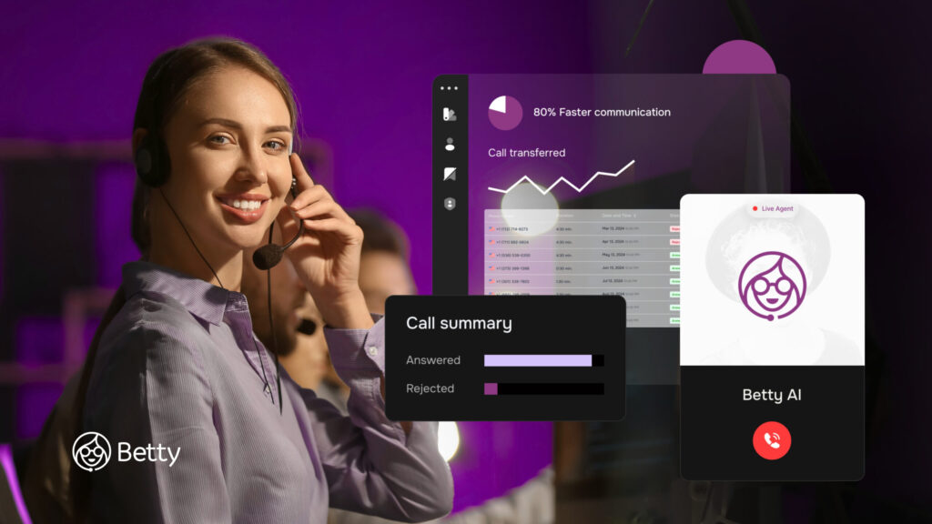 Betty AI making automated calls and managing leads, showing how it helps businesses generate more sales efficiently.
