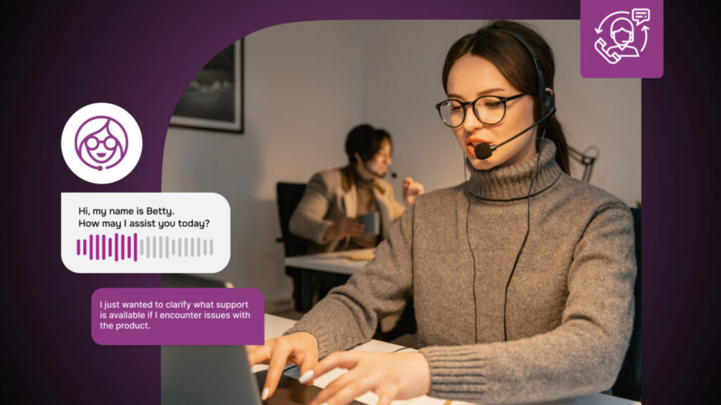 Sample inbound support call showing a conversation between Betty AI and a customer
